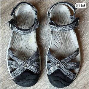 Keen Bali Hiking Sandals Toe Protect Gray Black Womens 10.5 UK 8 EU 41